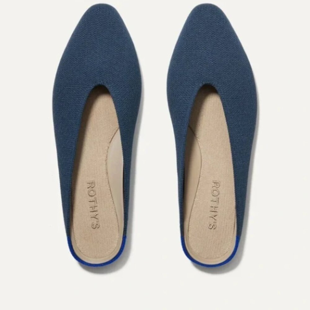 Rothy’s The Almond Demi Navy Mules in Size 8.5